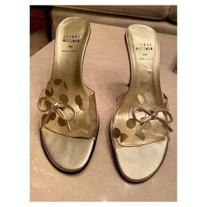 Stuart Weitzman Gold Slide Sandal